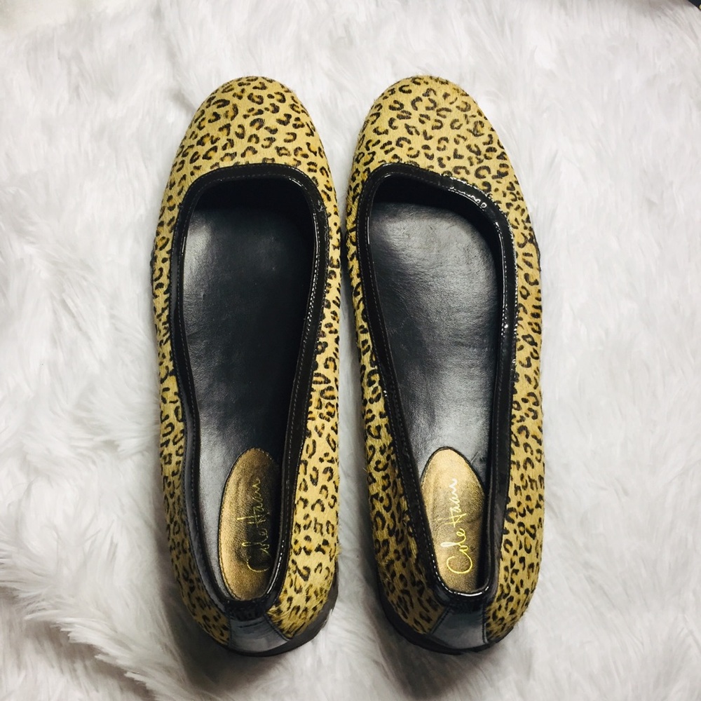 Cole Haan cheetah print slip on shoes